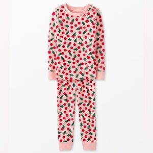 NWT Hanna Andersson Long John Pajama, Snowberries Pink, Size 110 (US 5)